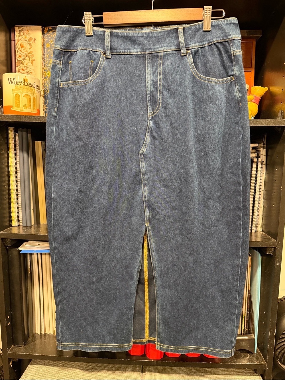 HALARA Dark Blue Straight Men’s Denim Jeans Skirt